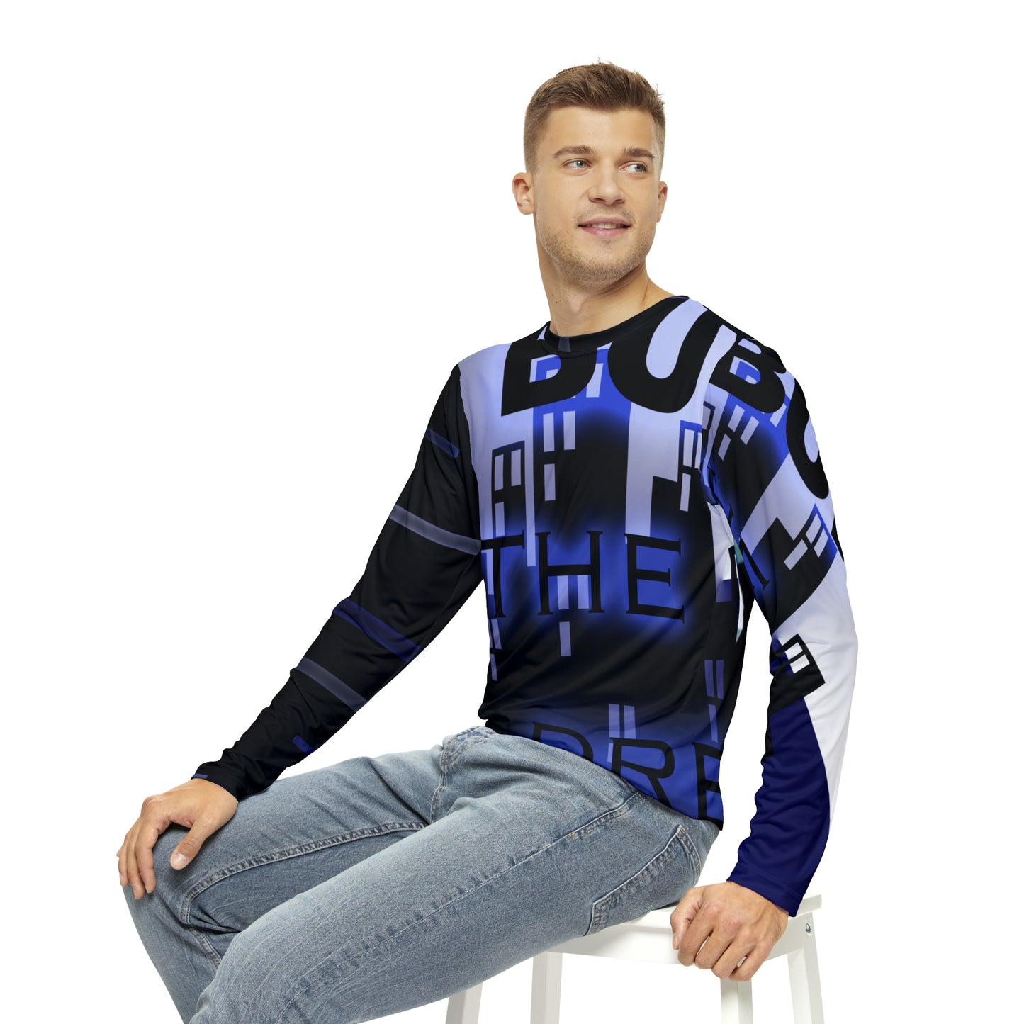 BTD - BUILD THE DREAM - Shield Black Men's Long Sleeve Shirt (AOP)