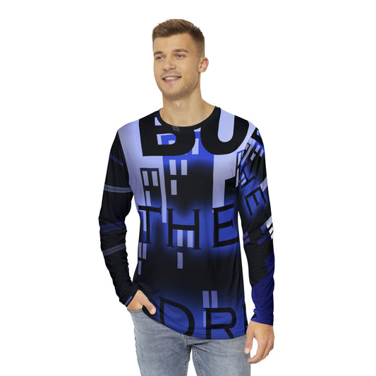 BTD - BUILD THE DREAM - Shield Black Men's Long Sleeve Shirt (AOP)