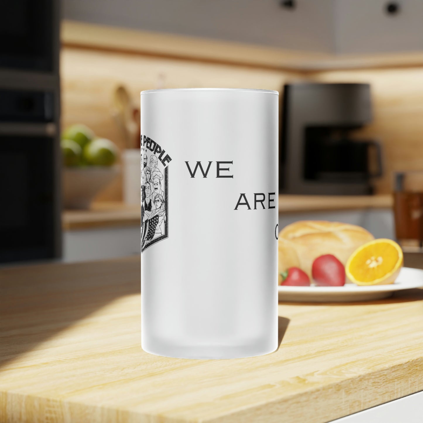 WE THE PEOPLE Frosted Glass Beer Mug