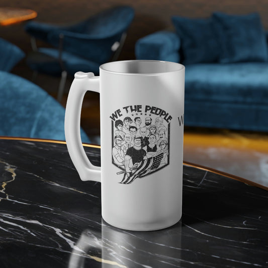 WE THE PEOPLE Frosted Glass Beer Mug