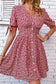 Ditsy Floral Tied Puff Sleeve Button Front Dress